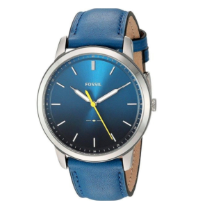 Watch strap Fossil FS5465 Leather Blue 22mm